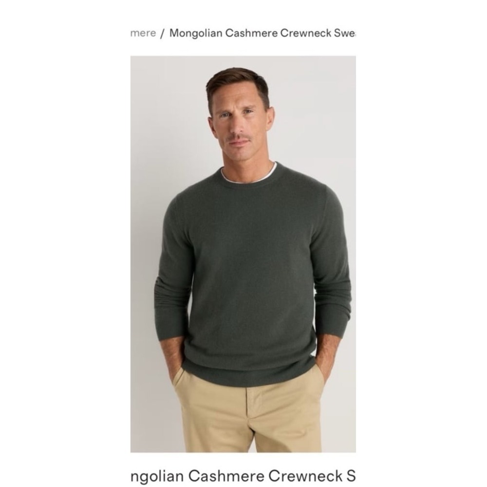 Quince Mongolian Cashmere Sweater Moss size Large